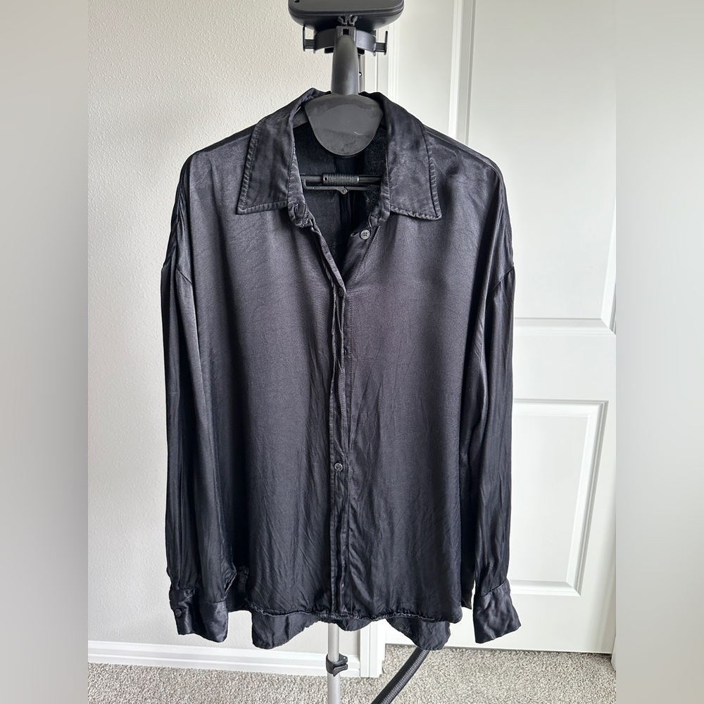 Zara black button down